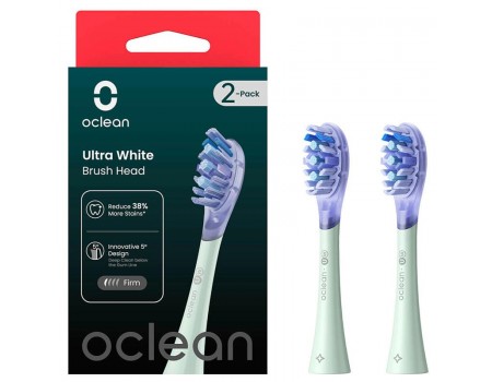 Насадка для зубної електрощітки Oclean UW01 G02 Ultra White Brush Head Green (2 шт) (6970810553529)