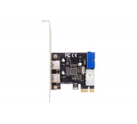 Плата розширення Frime PCI-E to USB3.0 (2 порти) +19pin VIA VL805 (ECF-PCIEtoUSB005.LP)