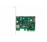 Плата розширення Frime PCI-E to USB3.1 TYPE-A+C (1+1 порти) ASM1142 (ECF-PCIEtoUSB009.LP)