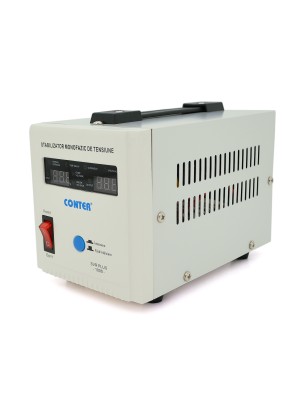 Стабилизатор напряжения релейный Conter SVR--PLUS-1000VA/750W однофазный, напольного монтажа, LED дисплей, DC150-270V, AC230±8%, 2Shuko, Q8