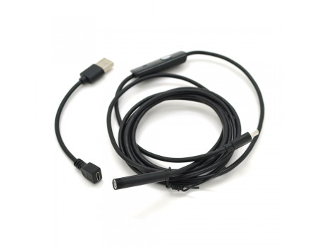 2  in 1  MicroUSB/PC HD эндоскоп, мини камера 7.0 mm, мягкий провод, 2м