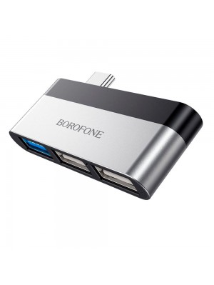 Переходник BOROFONE DH1 Type-C(Male) - USB3.0+2*USB2.0, Black, Box