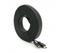 Кабель Merlion HDMI-HDMI 20m, v1.4, плоский Black, (Пакет), Q30