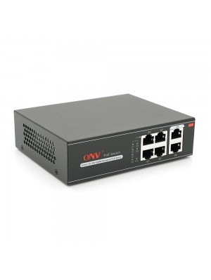 4х портовый PoE Full Gigabit коммутатор ONV-H3064P, 4xPoe1000Мбит + 2х1000 Мбит, IEEE802.3af/at , общая мощность 65 Вт