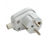 Вилка с заземлением угловая SQ-SN-03, 16A 250V, White, Q200