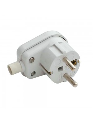 Вилка с заземлением угловая SQ-SN-03, 16A 250V, White, Q200