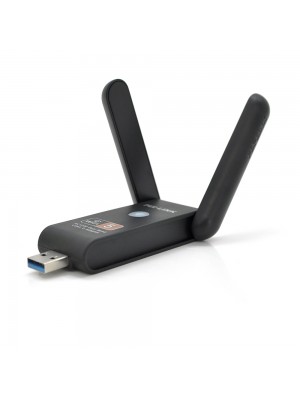 Беспроводной сетевой адаптер Wi-Fi-USB3.0 Merlion LV-UAC15, RTL8812BU, с 2-мя антеннами 10см, 802.11bgn, 1200MB, 2.4 GHz, Blister Q20