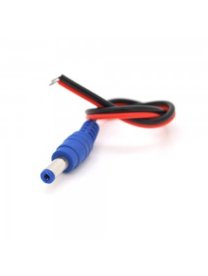 Разъем питания DC-M (D 5,5x2,1мм) => кабель длиной 25см black-red , Blue Plug OEM Q100