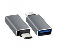 Переходник USB3.0(AF) OTG => Type-C(M), Black, OEM