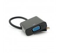 Конвертер micro HDMI (папа) на VGA(мама) 30cm, Black, 4K/2K, Пакет