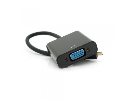 Конвертер micro HDMI (папа) на VGA(мама) 30cm, Black, 4K/2K, Пакет