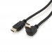 Кабель Merlion HDMI-HDMI  1.0m, v1.4, OD-7.5mm, круглый Black, коннектор Black 90° угловой