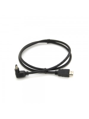 Кабель Merlion HDMI-HDMI  1.0m, v1.4, OD-7.5mm, круглый Black, коннектор Black 90° угловой