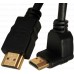 Кабель Merlion HDMI-HDMI  1.0m, v1.4, OD-7.5mm, круглый Black, коннектор Black 90° угловой