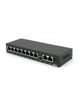 POE коммутатор Merlion 8 POE 10/100+2 RJ45 10/100 внешний блок питания 52V 1,85A