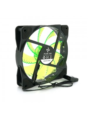 Кулер корпусной 12025 DC sleeve fan 4pin - 120*120*25мм, 12V, 1100об/мин, 15LED, Green