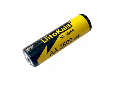 Аккумулятор LiitoKala Ni-26/AA 1.2V AA 2600mAh NiMH Rechargeable Battery, 4 штуки в shrink, цена за shrink