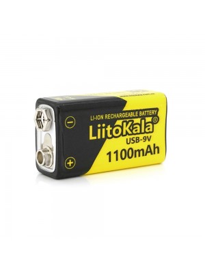 Аккумулятор LiitoKala 9V/1100mAh, крона, USB выход,NiMH Rechargeable Battery, 4 штуки в блистере цена за штуку