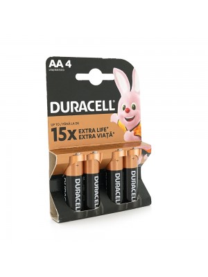 Батарейка щелочная DURACELL LR06 (АА) MN1500, 4шт в блистере, цена за блистер