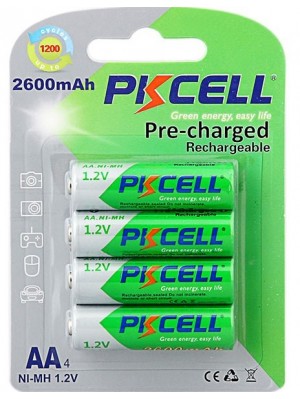 Аккумулятор PKCELL 1.2V AA 2600mAh NiMH Already Charged, 4 штуки в блистере цена за блистер, Q12