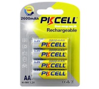 Аккумулятор PKCELL 1.2V AA 2600mAh NiMH Rechargeable Battery, 4 штуки в блистере цена за блистер, Q12