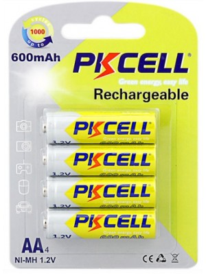 Аккумулятор PKCELL 1.2V AA 600mAh NiMH Rechargeable Battery, 4 штуки в блистере цена за блистер, Q12