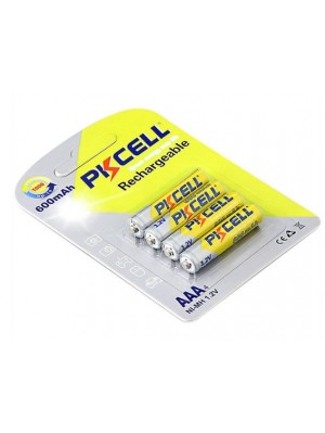 Аккумулятор PKCELL 1.2V AAA 600mAh NiMH Rechargeable Battery, 4 штуки в блистере цена за блистер, Q12