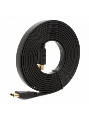 Кабель Merlion HDMI-HDMI 5.0m, v1.4, плоский Black, (Пакет), Q100