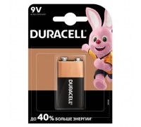 Батарейка щелочная DURACELL 9V/MN1604, 1шт в блистере, цена за блистер