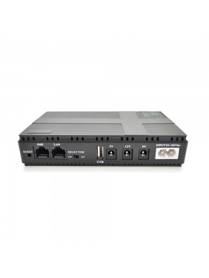 ИБП UPS-36W DC1036P для роутеров/коммутаторов/PON/POE-430, 5/9/12V, 1A/2А, 10400мAh, Black, BOX