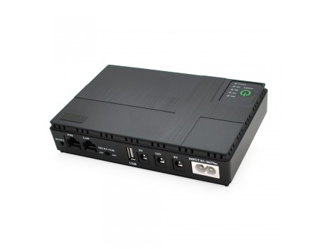 ДБЖ UPS-18W DC1018P для роутерів/комутаторів/PON/POE-430, 5//9/12V, 1A, 12000MAh(4*3000MAh), Black, BOX