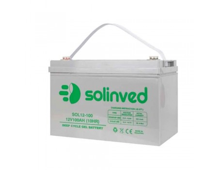 Акумуляторна батарея SOLINVED  100-12 GEL 12V 100 Ah (330 x 173 x 218), 30.4 kg Grey Q1/48