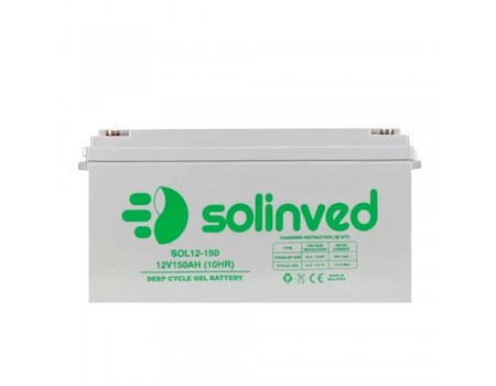 Аккумуляторная батарея SOLINVED 150-12 GEL 12V 150 Ah (483 x 170 x 238), 43.6 kg Grey Q1/48