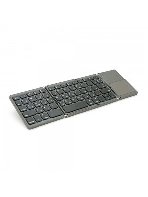 Клавіатура бездротова B033, розкладна, 64 клавіші, Touchpad, (Eng/Pyc), 2.4G, Gray, 300x98mm, Box