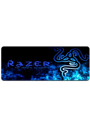 Коврик 400*900 тканевой RAZER 25 с боковой прошивкой, толщина 2 мм, цвет Black/Blue, Пакет