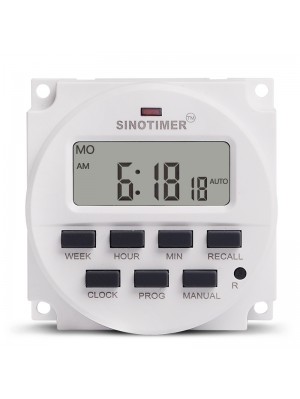 Таймер недельный Sinotimer TM618H-3, программируемый, 16А, 24V, 60х60х30 мм