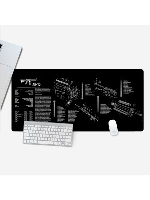 Коврик 300*800 тканевой "RIFLE AR-15 DETAILING" с боковой прошивкой, толщина 2 мм, Пакет