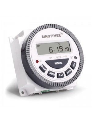 Таймер недельный Sinotimer TM619-2, программируемый, 16А, 200-250V, 60х60х30 мм