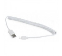 Кабель Cablexpert (CC-mUSB2C-AMBM-6-W) USB 2.0 - Micro B, 1.8м, спиральный, белый