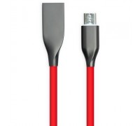 Кабель PowerPlant USB-microUSB, 2м, силикон, Red (CA911370)