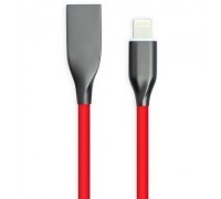 Кабель PowerPlant USB-Lightning, 2м, силікон, Red (CA911417)