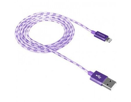 Кабель Canyon USB - Lightning 1м, Purple (CNE-CFI3P) обплетенні