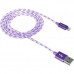 Кабель Canyon USB - Lightning 1м, Purple (CNE-CFI3P) обплетенні