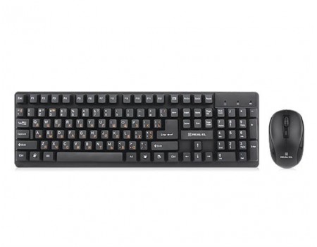 Комплект (клавіатура, миша) бездротової REAL-EL стандартне 550 Kit Black USB UAH