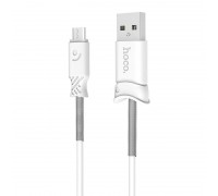 Кабель Hoco X24 Pisces MicroUSB White 1m