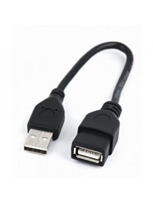 Кабель Cablexpert (CCP-USB2-AMAF-0.15M) USB2.0(М) - USB2.0(F), Premium, черный, 0.15м