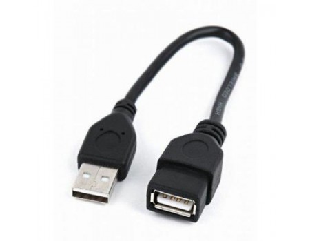 Кабель Cablexpert (CCP-USB2-AMAF-0.15M) USB2.0(М) - USB2.0(F), Premium, черный, 0.15м