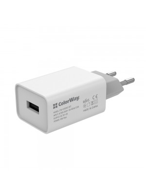 Мережевий заряд ColorWay AutoID (1USBx2A) White (CW-CHS012-WT)
