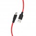 Кабель USB Hoco X21 Silicone MicroUSB Black/Red 1m
