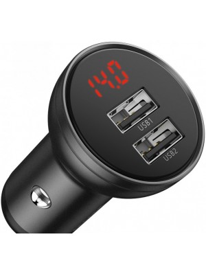 АЗП Baseus Digital Display Dual USB 4.8A Car Charger 24W Grey